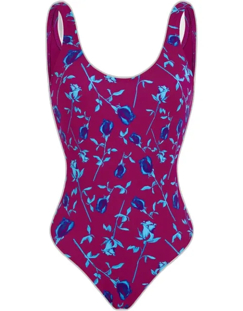 Low-back Swimsuit One-piece Roses