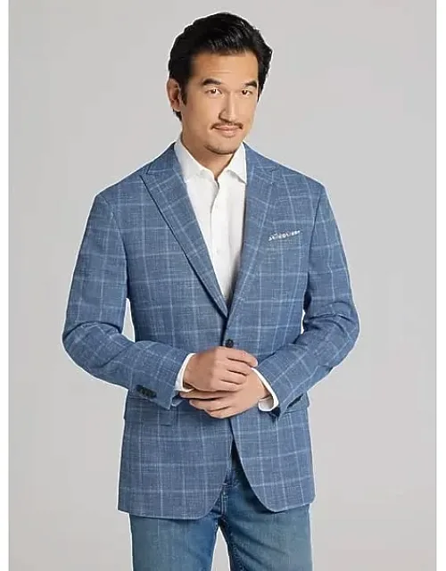 Modern Fit Windowpane Plaid Sport Coat