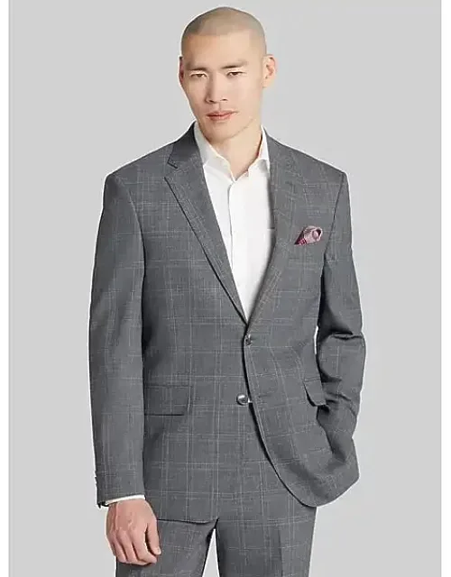 Plaid Sport Coat With Stretch Fabric And Fully Lined Design