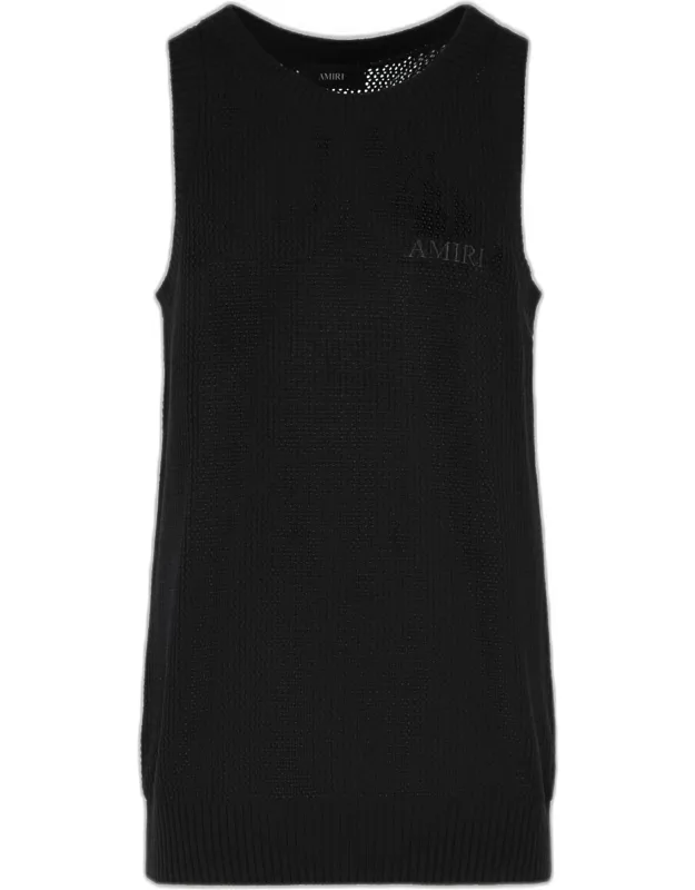 Knit Mesh Cotton Tank Top