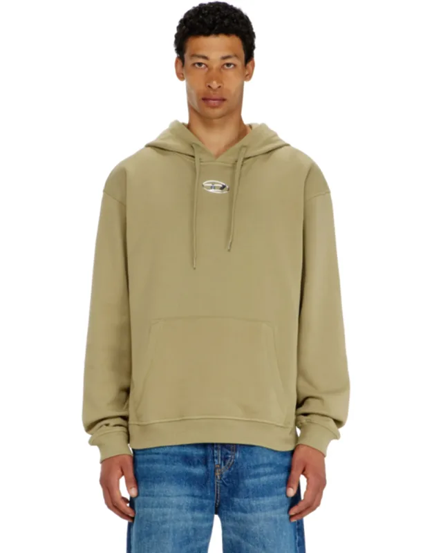Cotton Hoodie With Metallic Oval D