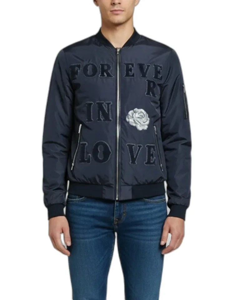 Nylon Appliqued Bomber Jacket