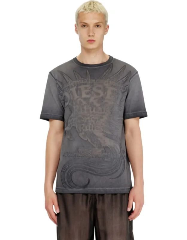 Jersey T-shirt With Embossed Graphic