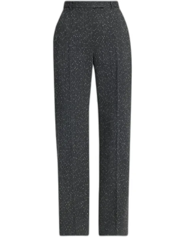 High-rise Pinstripe Straight-leg Trousers