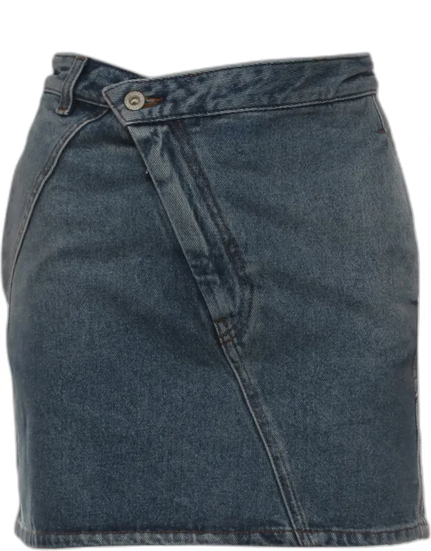 Asymmetric Denim Skirt