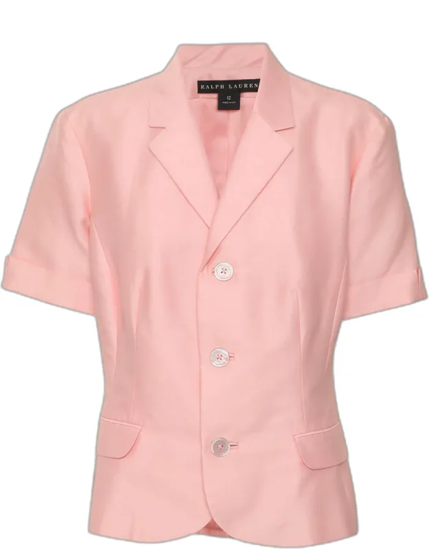 Satin Single Breasted Short Sleeve Blazer