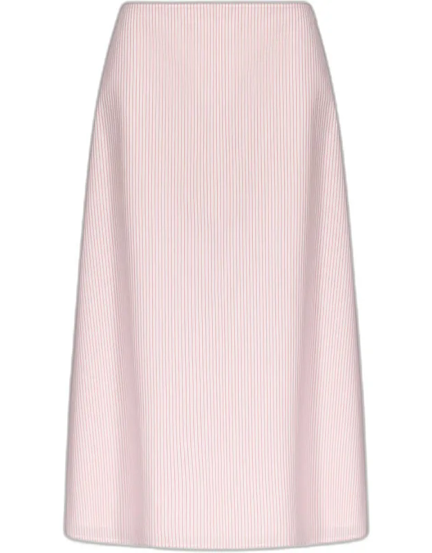 Striped Cotton A-line Skirt
