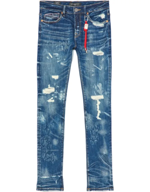 Punk Super Skinny 601 Jeans With Vintage Wash And Heavy Rip Detailing