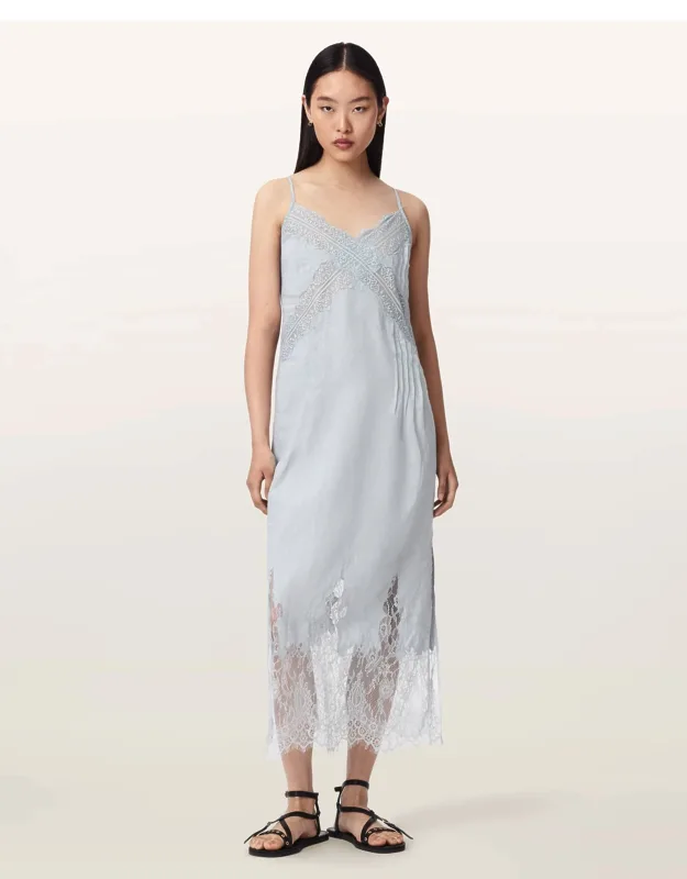 Linen Lace Midi Dress