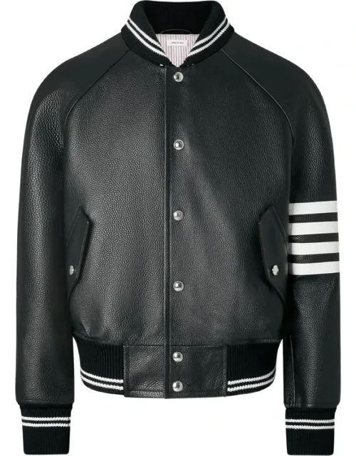 Raglan-sleeve Leather Jacket