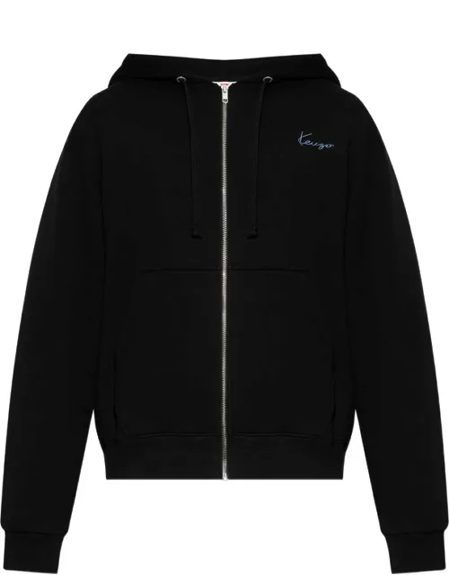 Logo-embroidered Zip-up Hoodie
