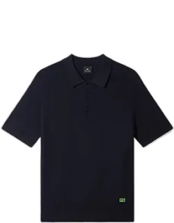 Textured Cotton Knitted Polo Shirt