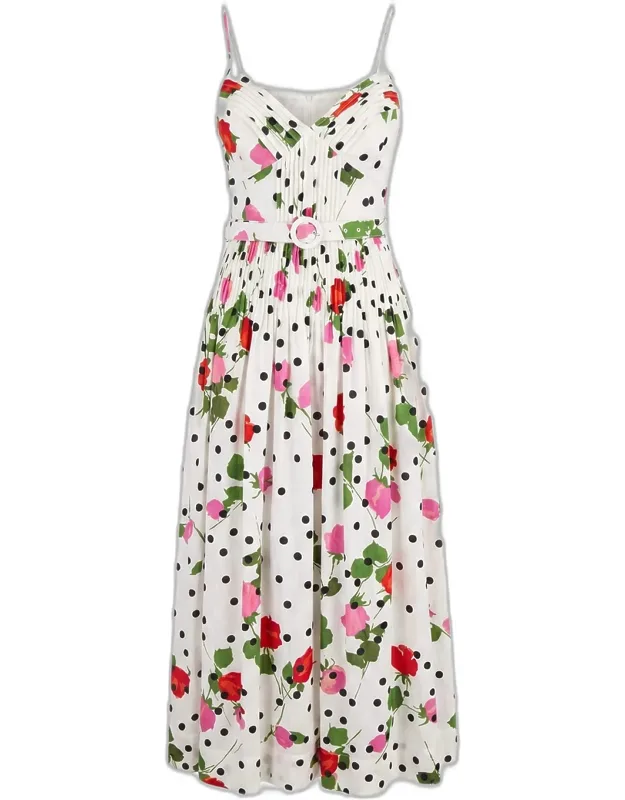 Mireille Pintuck Floral-print Maxi Dress