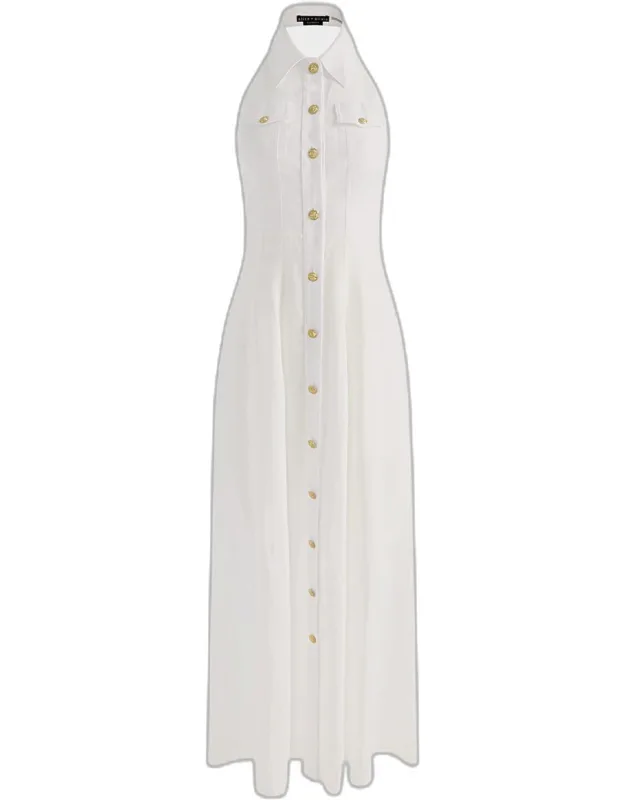 Halter Linen Maxi Dress