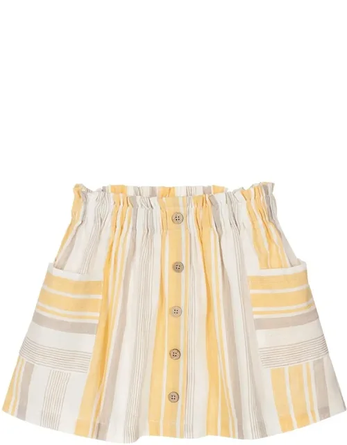 Striped Pleated Skirt
