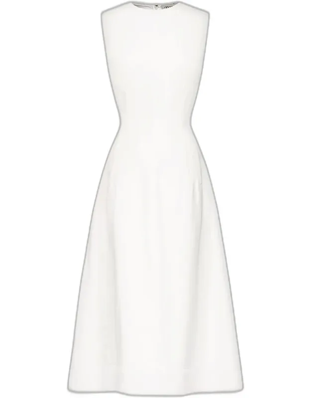 Linen-blend Midi Dress