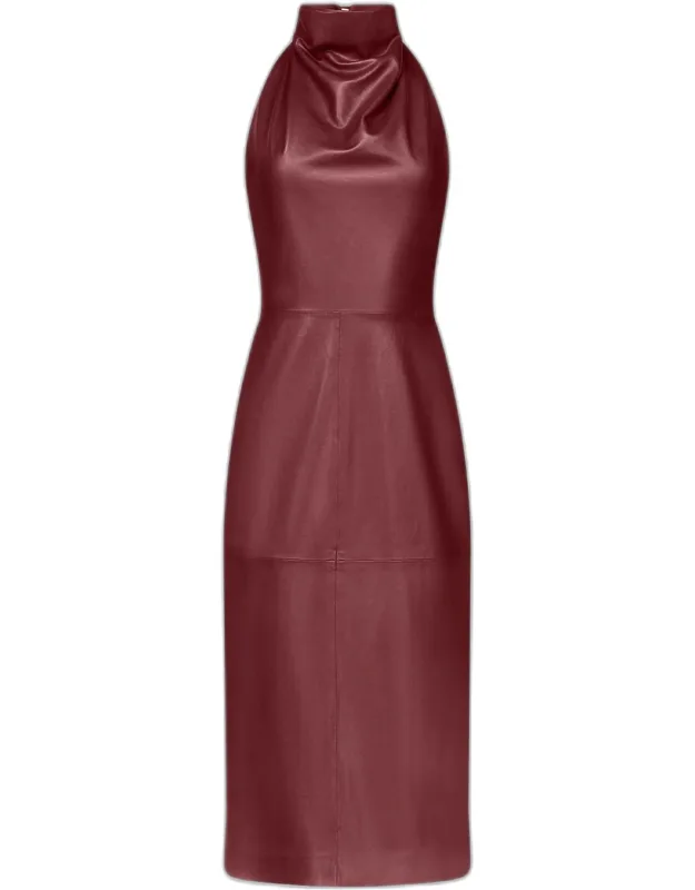 Leather Column Dress
