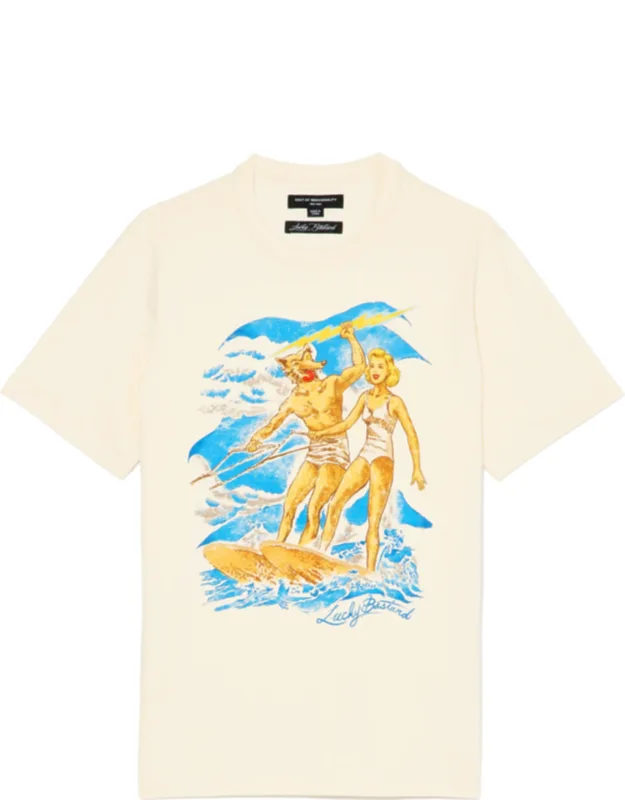 Lucky Bastard Short Sleeve Crew Neck Tee "surfin Usa"