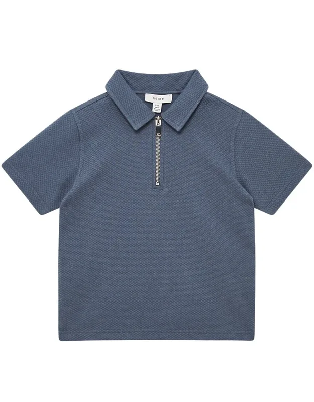Textured Half Zip Polo Shirt