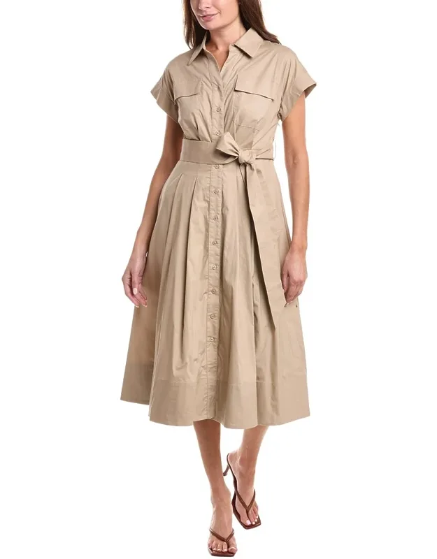 Front Pockets Shirtdress