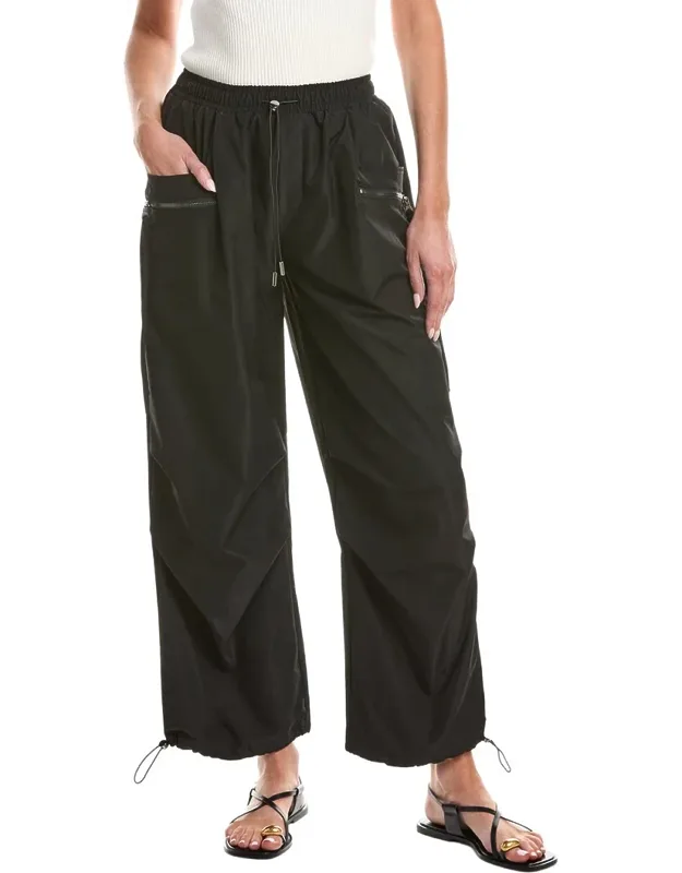 Drawstring Ruched Cargo Parachute Pants