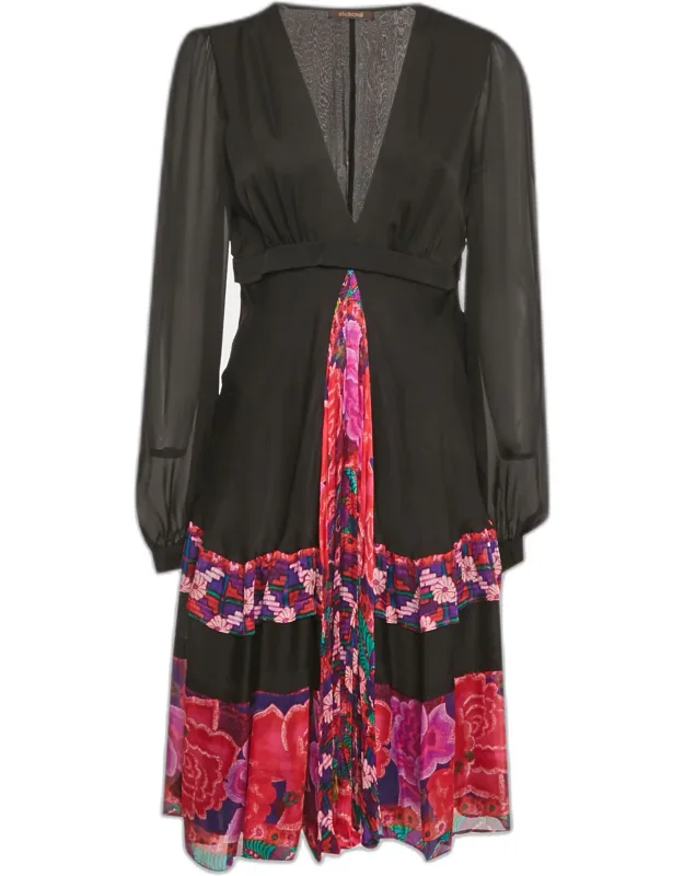 Printed Silk Midi Dress