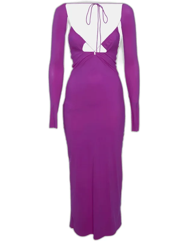 Jersey Tie-up Detail Midi Dress
