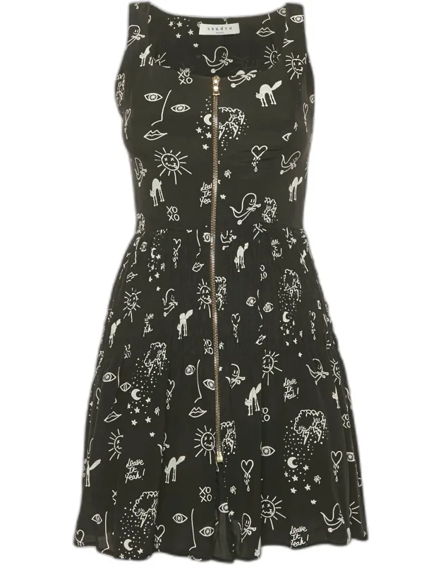 Printed Silk Mini Dress