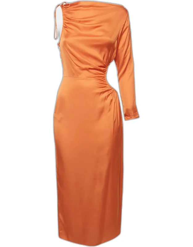 Viscose Blend Cut-out Detail Midi Dress