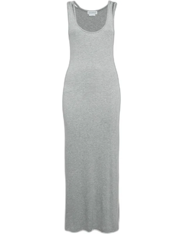 Rib Knit Cut-out Detail Sleeveless Maxi Dress