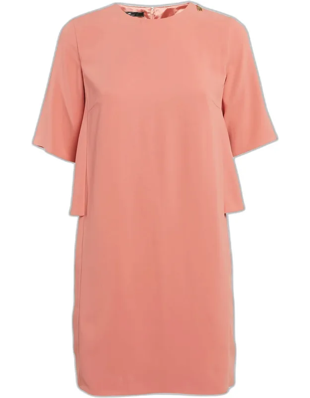 Peachy Pink Crepe Mini Dress
