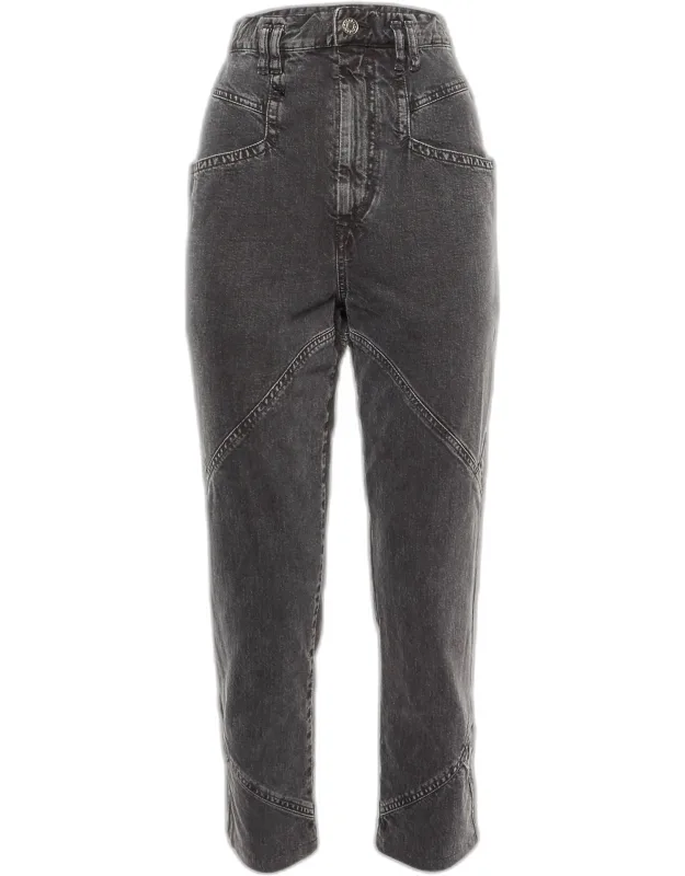 Denim Paneled Boyfriend Jeans