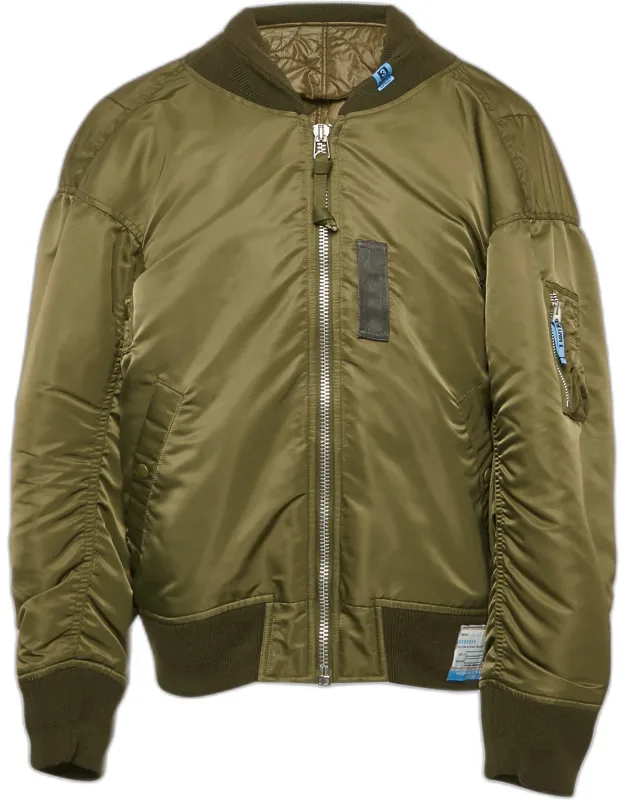 Nylon Padded Zip-up Bomber Jacket