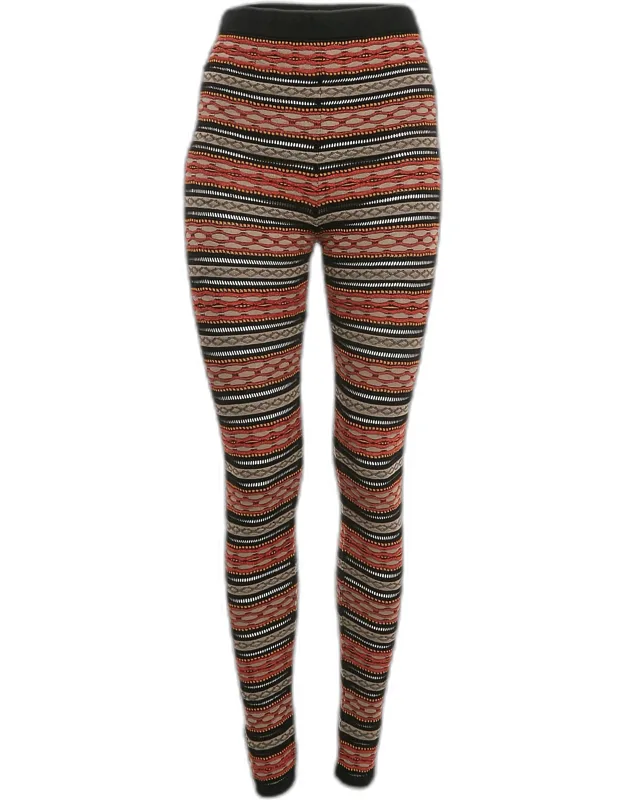 Multicolor Stripe Patterned Knit Leggings