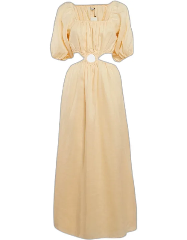 Linen Cut-out Maxi Dress