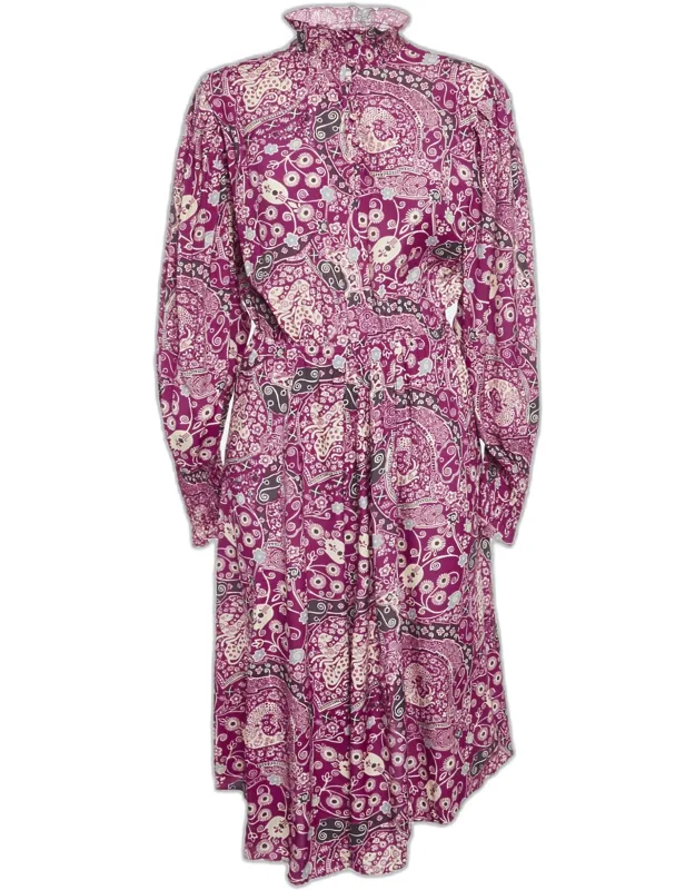 Printed Crepe Midi Dress