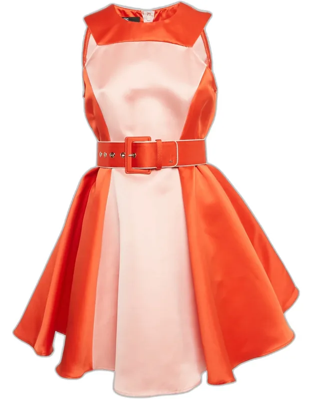 Satin Flared Mini Dress