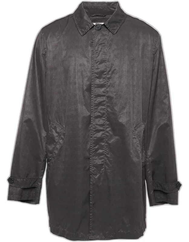 Checkered Synthetic Long Overcoat