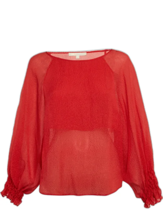 Textured Silk Blend Loose Top