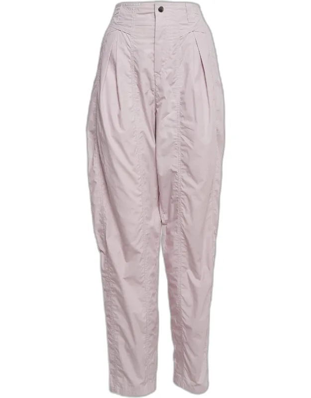 Light Purple Cotton Pleated Trousers