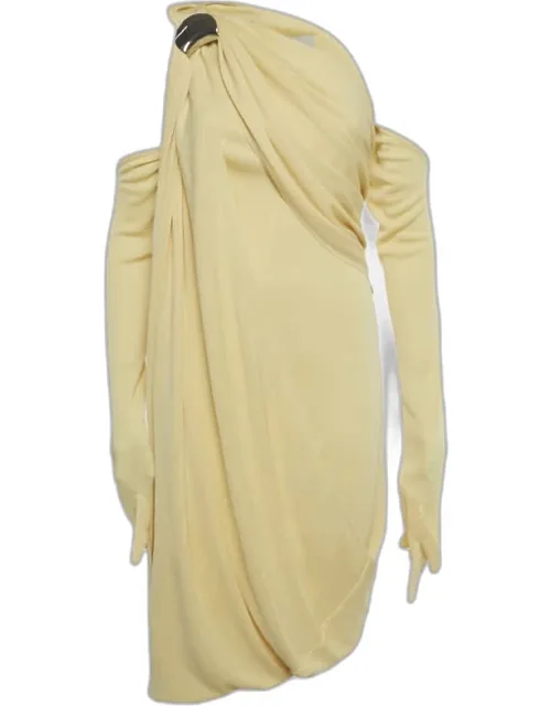 Mini Dress With One Shoulder Silhouette And Draped Detailing