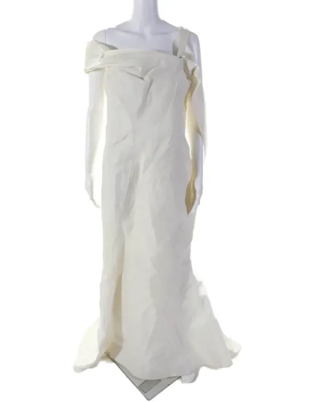 Off Shoulder Fringe Detail Sleeveless Gown