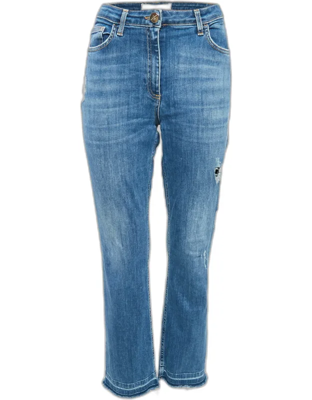 Ripped Denim Straight-leg Jeans