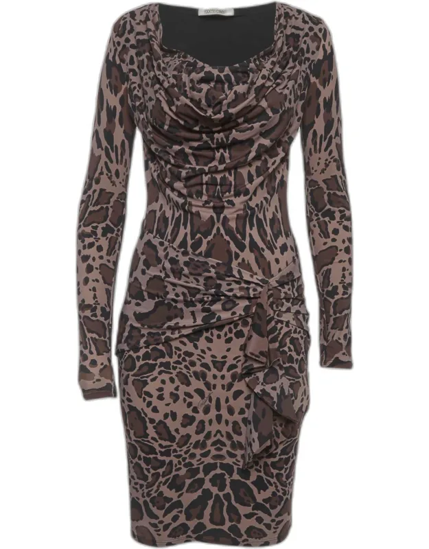 Animal Printed Jersey Mini Dress