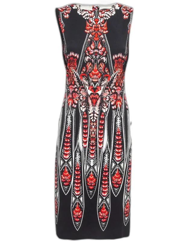 Printed Stretch Crepe Short Dress