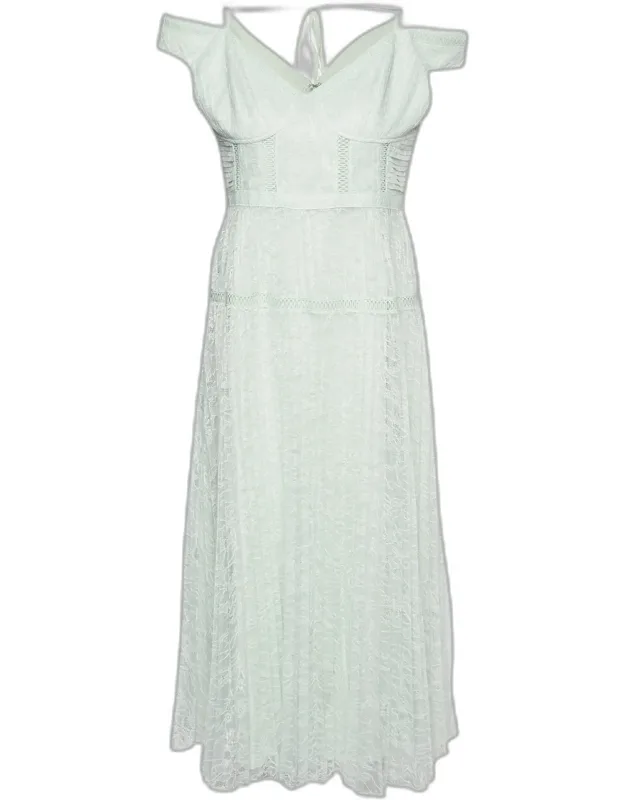 Lace Off Shoulder Midi Dress