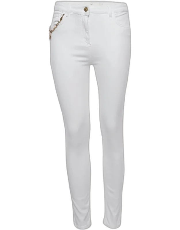 Cotton Lock Charm Detail Skinny Jeans