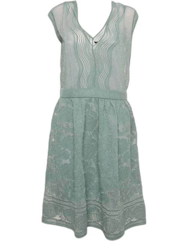 Patterned Lurex Knit Dress