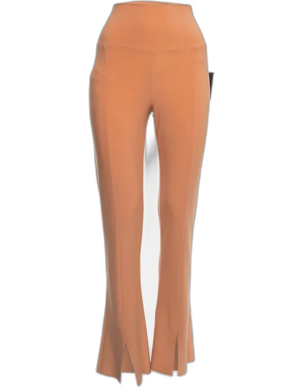 Stretch Knit High Waist Flared Hem Leggings