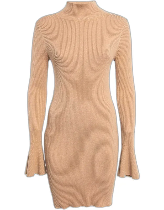 Rib Knit Turtleneck Bodycon Dress